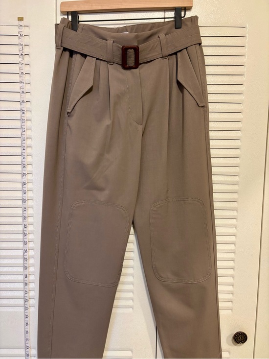 Brunello Cucinelli Pants - Brunello Cucinelli Taupe Pleated Chinos with Fabric Belt
